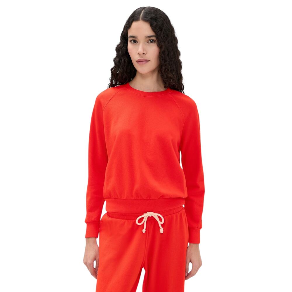 PERFECTWHITETEE Alexi French Terry Sweatshirt in Tomato S - Picture 3 of 11